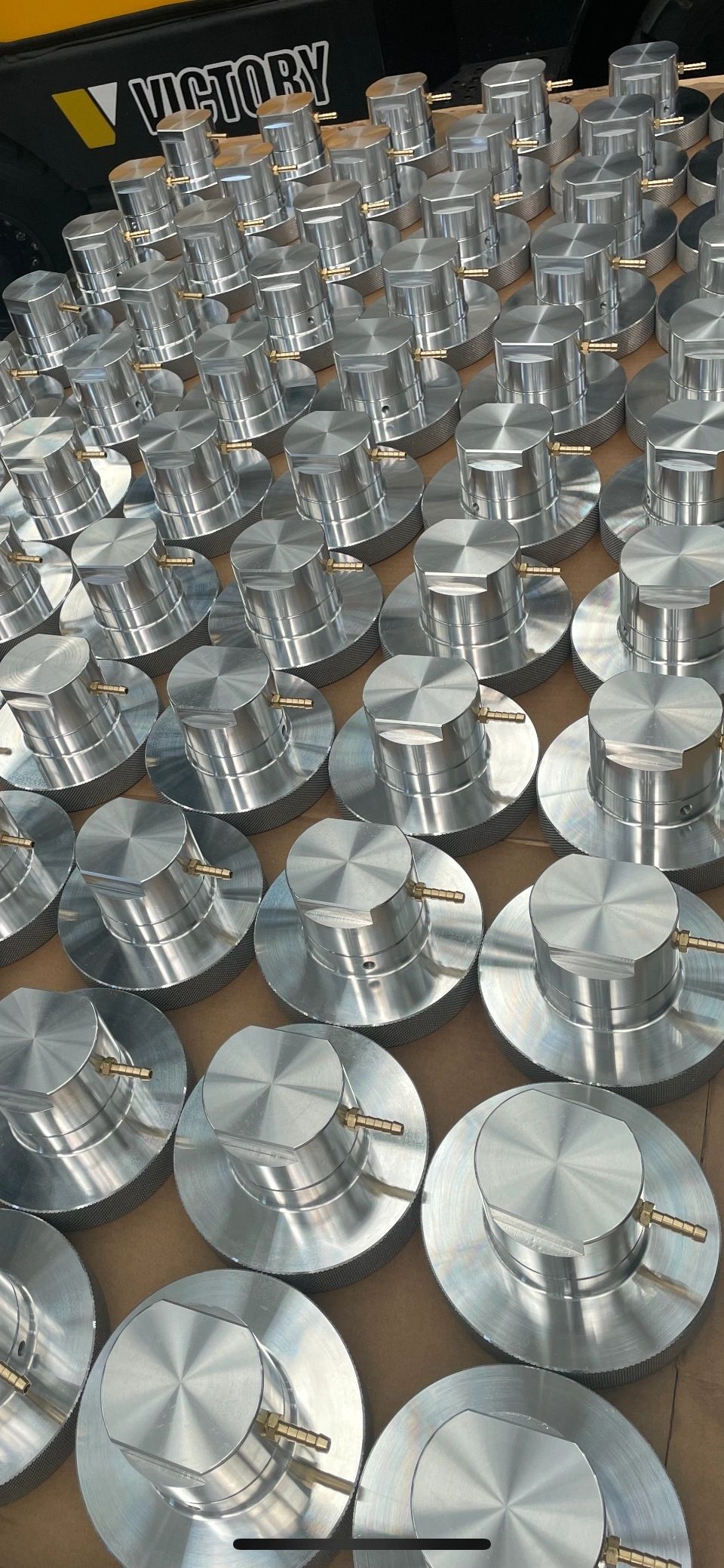 Large batch of precision machined parts