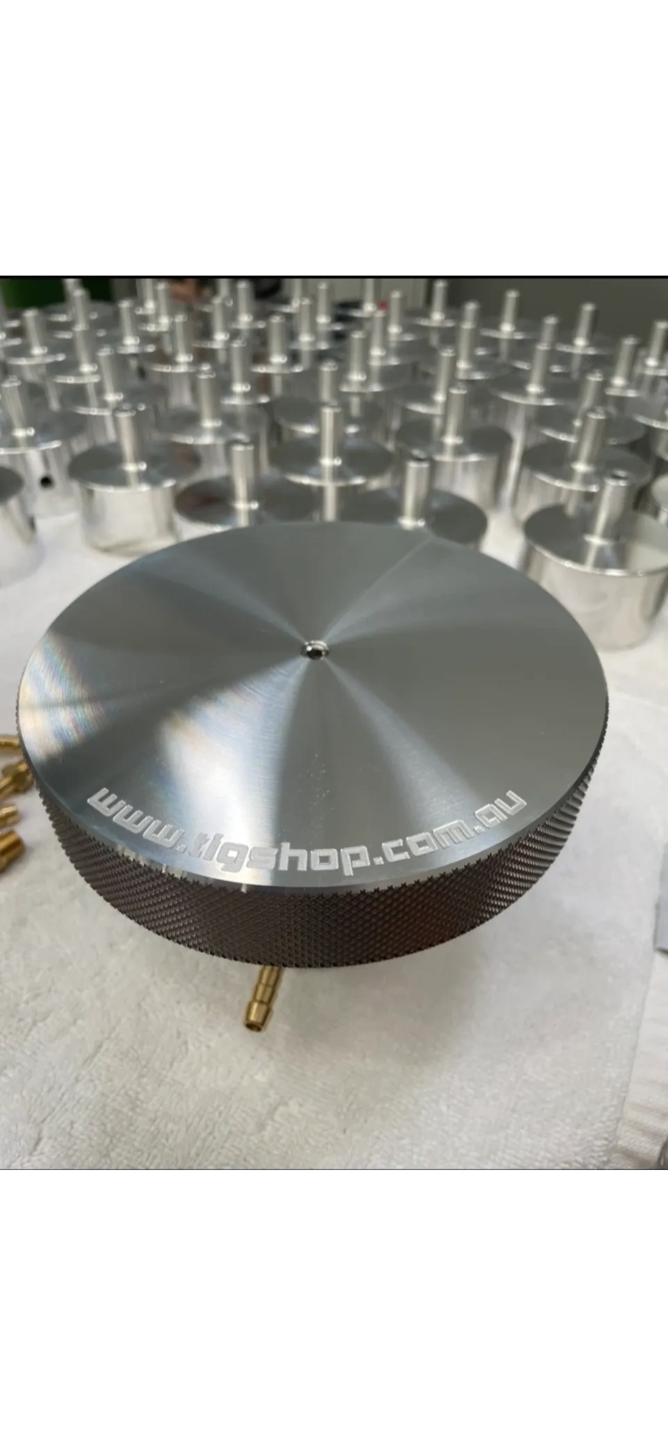 Knurled caps with engraving